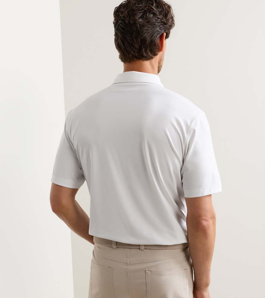 Men's Solid Performance Jersey Polo - White