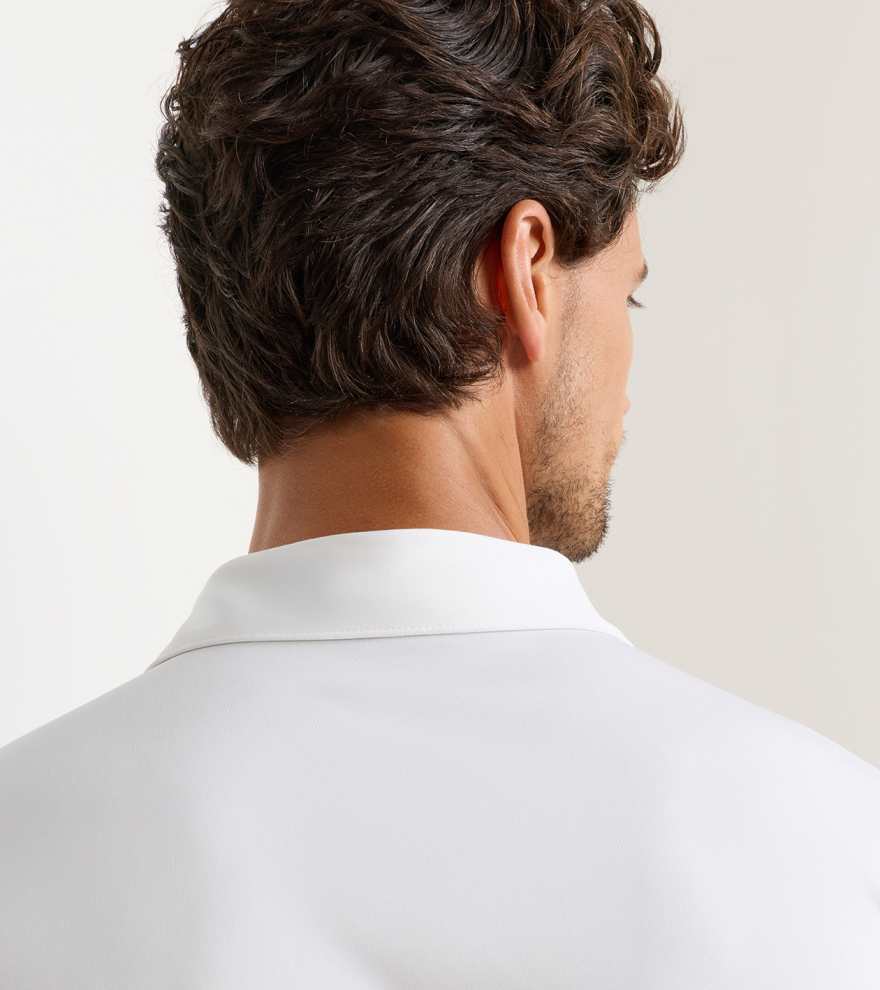 Men's Solid Performance Jersey Polo - White