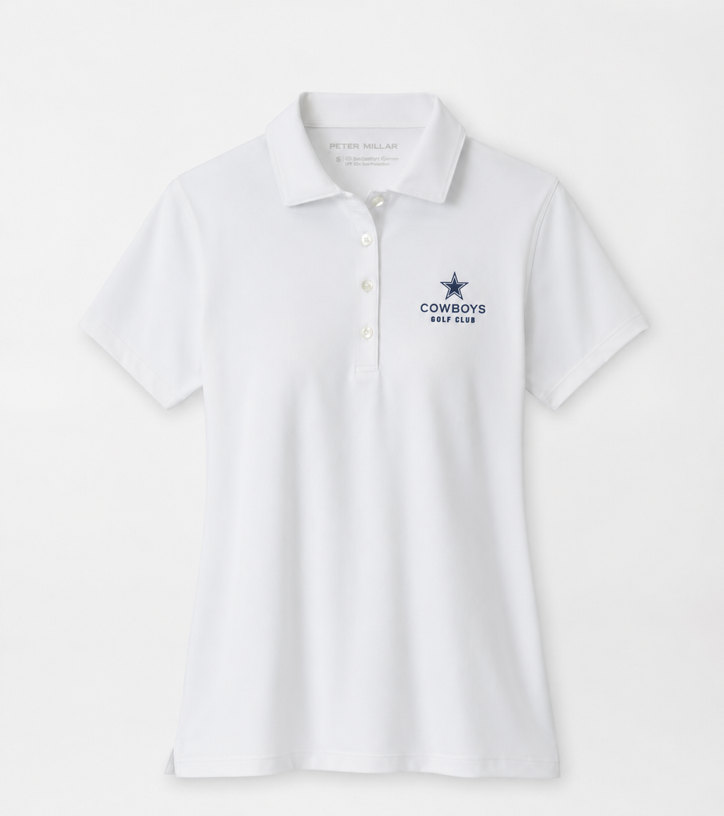 Women's Short Sleeve Button Polo - White
