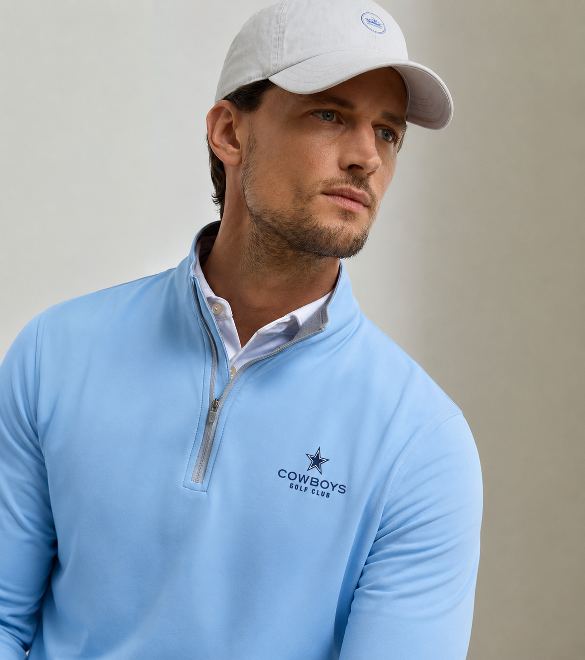 Men's Perth Performance Quarter Zip - Cottage Blue