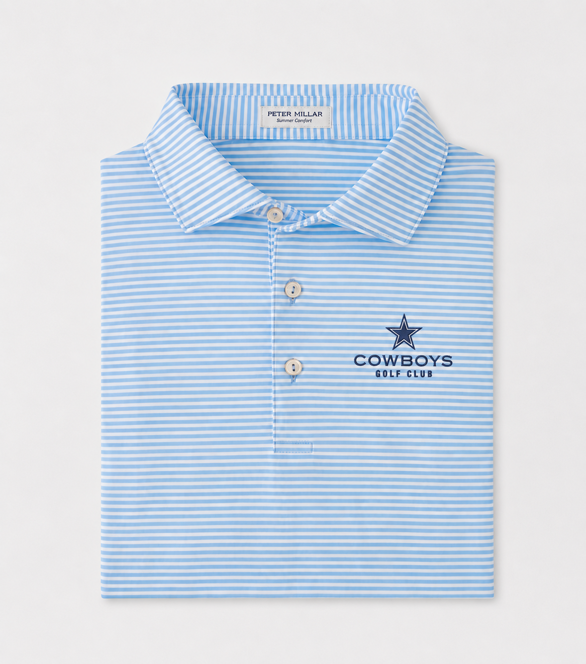 Men's Hales Performance Jersey Polo - Striped Cottage Blue