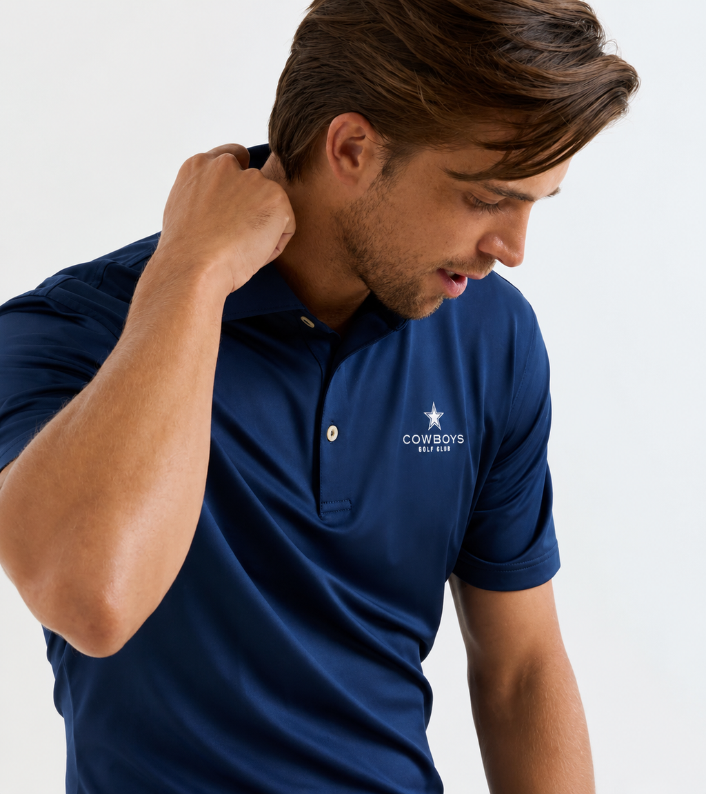 Men's Solid Performance Jersey Polo - Navy