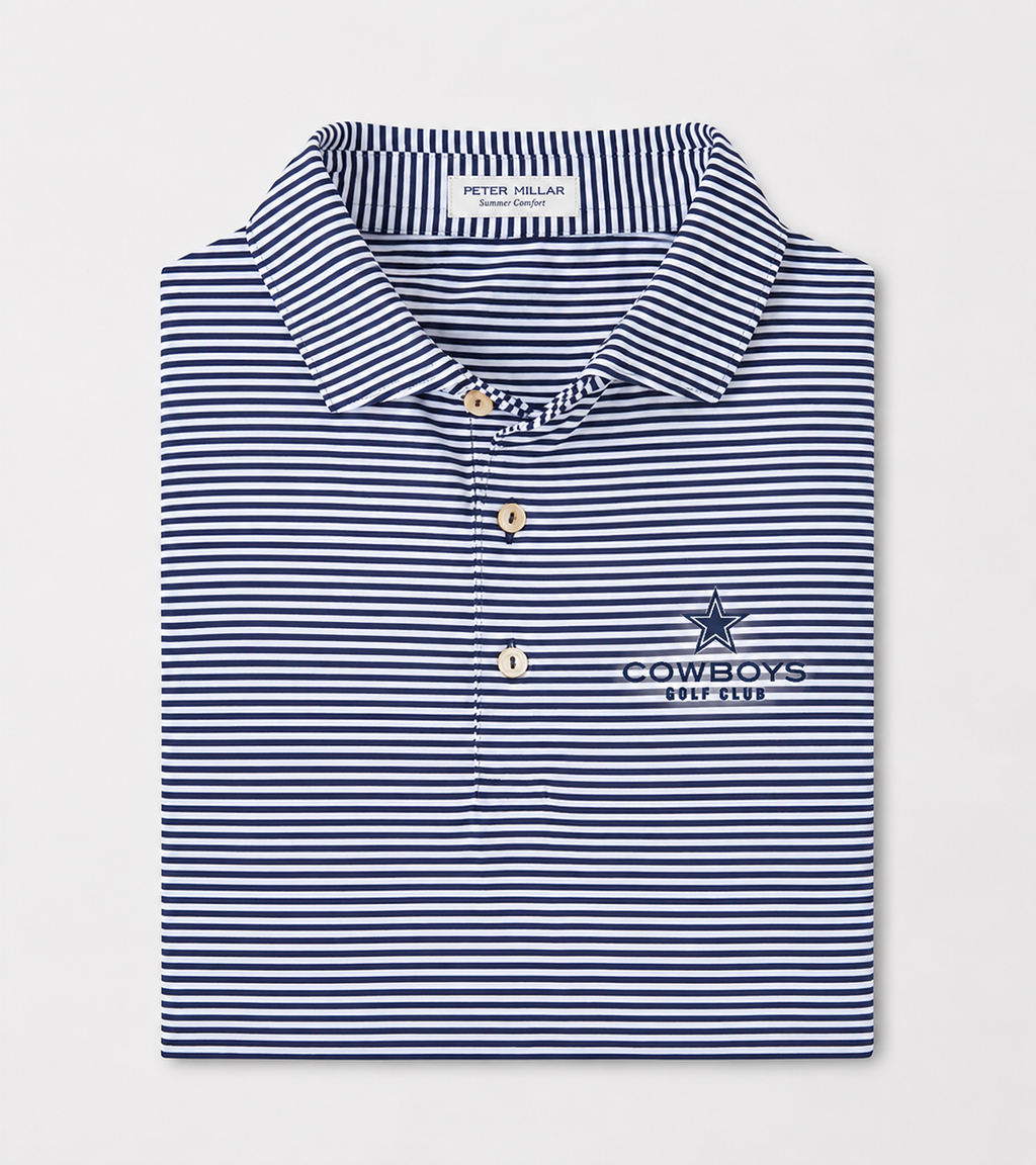 Men's Hales Performance Jersey Polo - Striped Navy