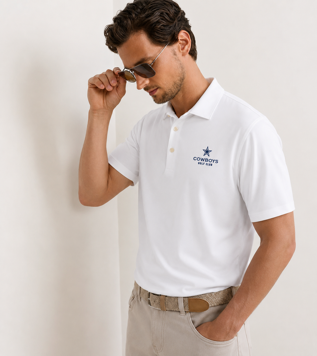 Men's Solid Performance Jersey Polo - White