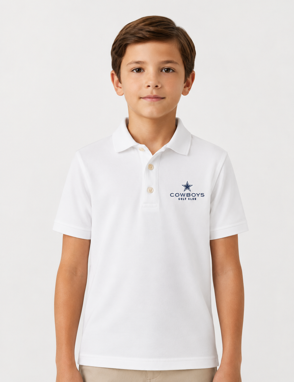 Youth Solid Performance Polo - White